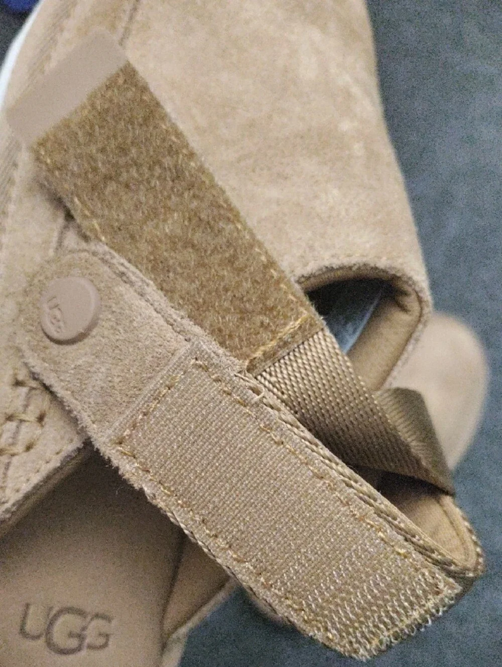 UGG Kids Suede Slip-On Shoes in Sand Brown